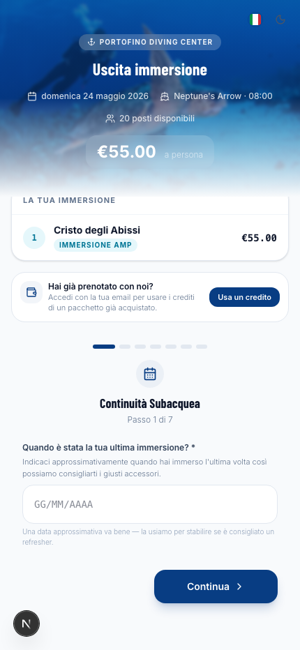Step 1 — Ultima immersione